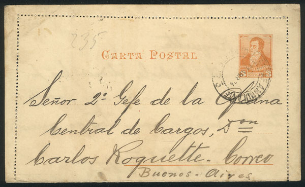 Lot 1083 - Argentina postal history - Guillermo Jalil - Philatino Auction # 2618 ARGENTINA: General auction with very low starts, including many rarities! Lot 1083 - Argentina postal history - Guillermo Jalil - Philatino Auction # 2618 ARGENTINA: General auction with very low starts, including many rarities!