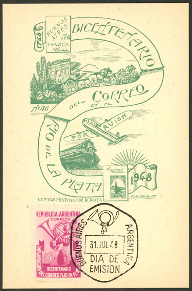Lot 424 - Argentina general issues -  Guillermo Jalil - Philatino Auction # 2621 ARGENTINA: General auction with very low starts!