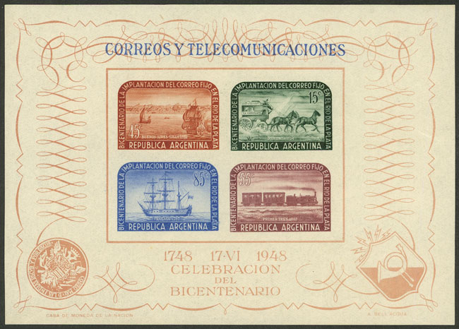 Lot 830 - Argentina souvenir sheets -  Guillermo Jalil - Philatino Auction # 2621 ARGENTINA: General auction with very low starts!