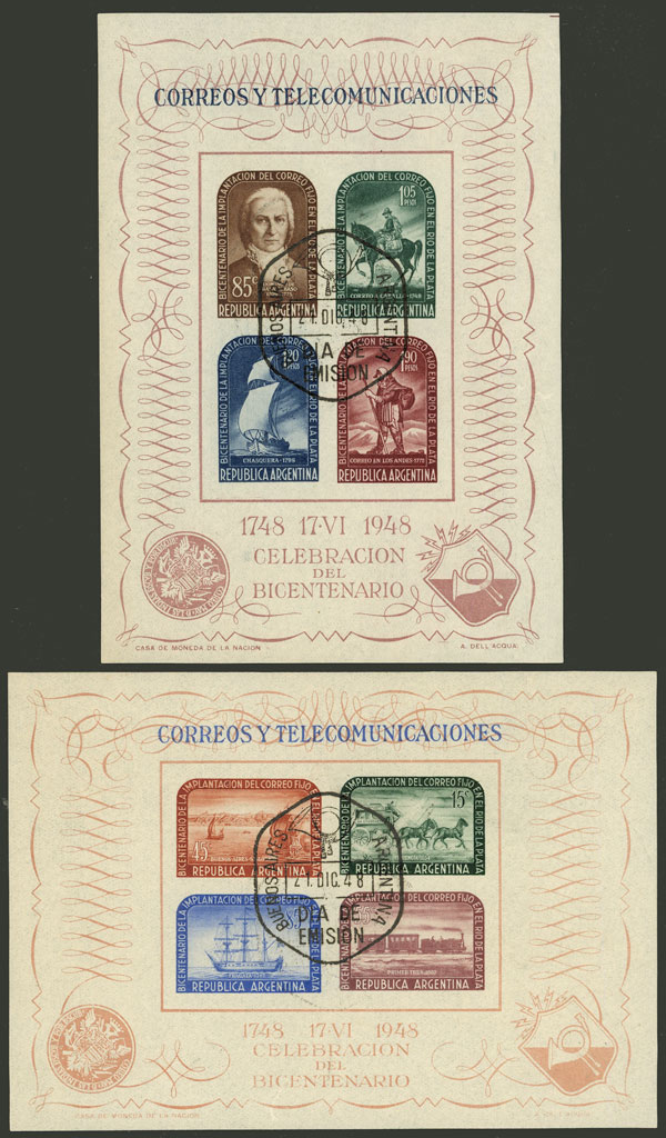 Lot 833 - Argentina souvenir sheets -  Guillermo Jalil - Philatino Auction # 2621 ARGENTINA: General auction with very low starts!