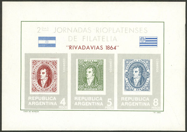 Lot 836 - Argentina souvenir sheets -  Guillermo Jalil - Philatino Auction # 2621 ARGENTINA: General auction with very low starts!