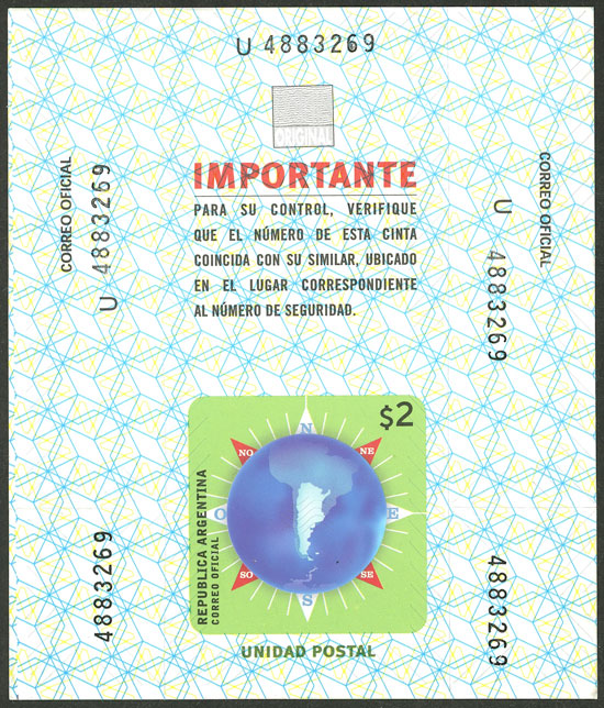 Lot 939 - Argentina parcel post seals -  Guillermo Jalil - Philatino Auction # 2621 ARGENTINA: General auction with very low starts!