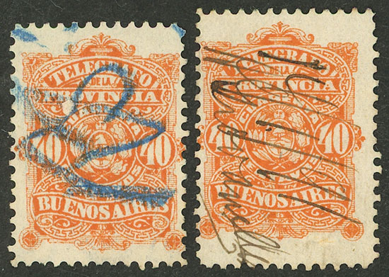 Lot 929 - Argentina telegraph stamps -  Guillermo Jalil - Philatino Auction # 2621 ARGENTINA: General auction with very low starts!