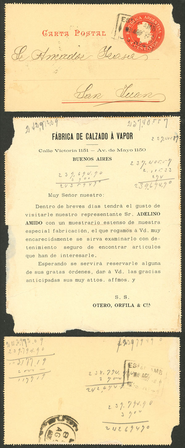 Lot 983 - Argentina postal history -  Guillermo Jalil - Philatino Auction # 2621 ARGENTINA: General auction with very low starts!