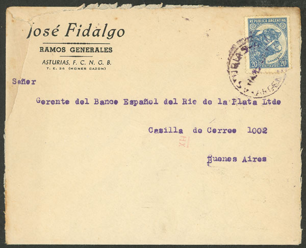 Lot 1005 - Argentina postal history -  Guillermo Jalil - Philatino Auction # 2621 ARGENTINA: General auction with very low starts!
