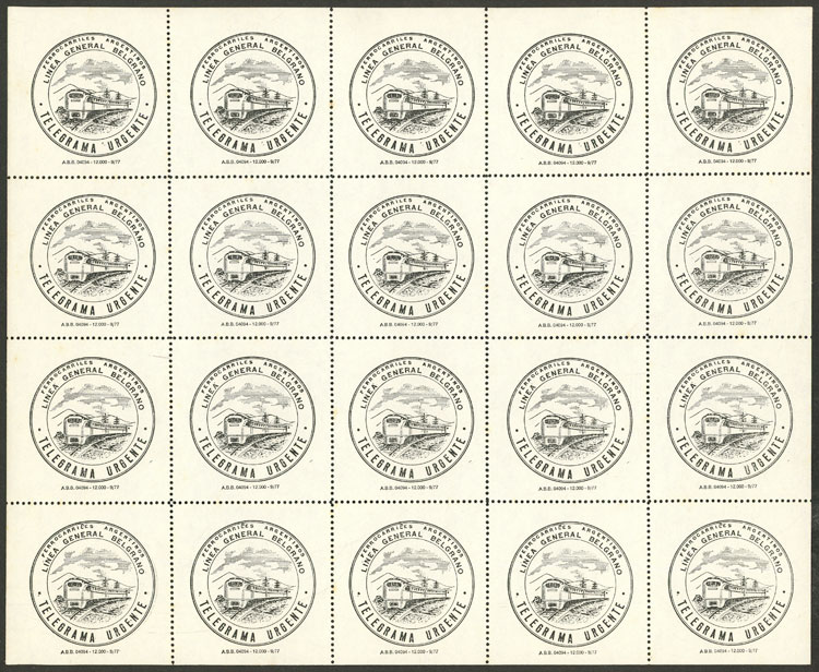 Lot 932 - Argentina telegraph stamps -  Guillermo Jalil - Philatino Auction # 2621 ARGENTINA: General auction with very low starts!