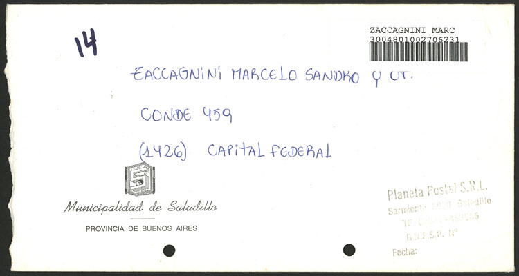 Lot 654 - Argentina private posts -  Guillermo Jalil - Philatino Auction # 2624 ARGENTINA: Spectacular auction with material from all periods, including many rarities!