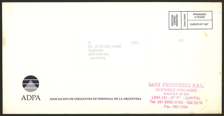 Lot 657 - Argentina private posts -  Guillermo Jalil - Philatino Auction # 2624 ARGENTINA: Spectacular auction with material from all periods, including many rarities!