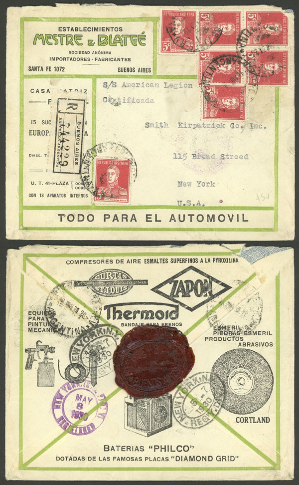 Lot 699 - Argentina postal history -  Guillermo Jalil - Philatino Auction # 2624 ARGENTINA: Spectacular auction with material from all periods, including many rarities!