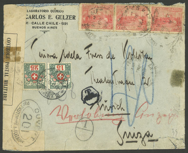 Lot 689 - Argentina postal history -  Guillermo Jalil - Philatino Auction # 2624 ARGENTINA: Spectacular auction with material from all periods, including many rarities!