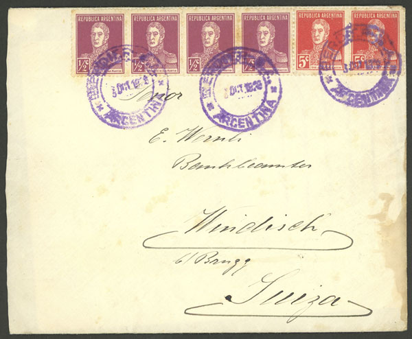 Lot 698 - Argentina postal history -  Guillermo Jalil - Philatino Auction # 2624 ARGENTINA: Spectacular auction with material from all periods, including many rarities!