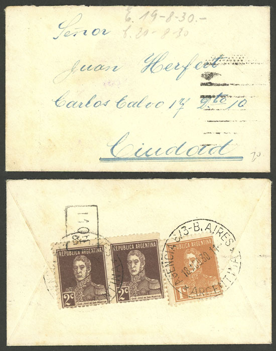 Lot 700 - Argentina postal history -  Guillermo Jalil - Philatino Auction # 2624 ARGENTINA: Spectacular auction with material from all periods, including many rarities!