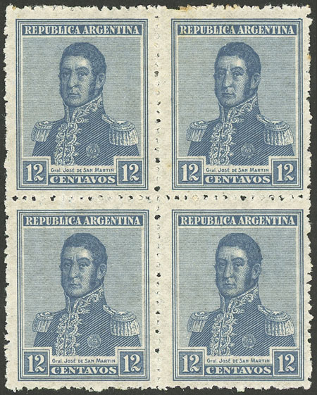 Lot 126 - Argentina general issues -  Guillermo Jalil - Philatino Auction # 2624 ARGENTINA: Spectacular auction with material from all periods, including many rarities!