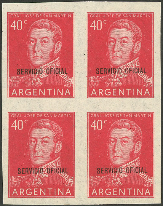 Lot 621 - Argentina official stamps -  Guillermo Jalil - Philatino Auction # 2624 ARGENTINA: Spectacular auction with material from all periods, including many rarities!
