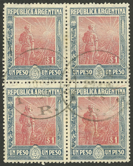 Lot 97 - Argentina general issues -  Guillermo Jalil - Philatino Auction # 2624 ARGENTINA: Spectacular auction with material from all periods, including many rarities!