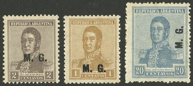 Lot 581 - Argentina official stamps -  Guillermo Jalil - Philatino Auction # 2624 ARGENTINA: Spectacular auction with material from all periods, including many rarities!