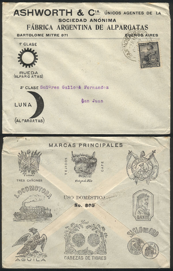 Lot 681 - Argentina postal history -  Guillermo Jalil - Philatino Auction # 2624 ARGENTINA: Spectacular auction with material from all periods, including many rarities!