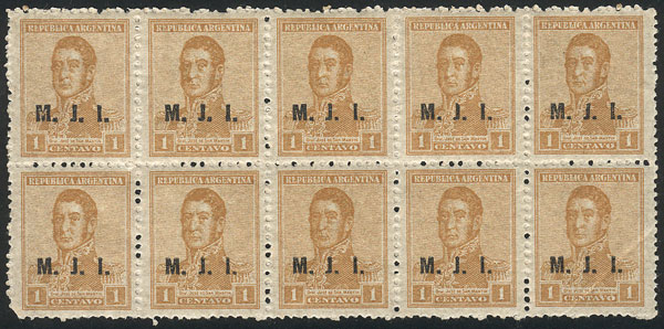 Lot 590 - Argentina official stamps -  Guillermo Jalil - Philatino Auction # 2624 ARGENTINA: Spectacular auction with material from all periods, including many rarities!