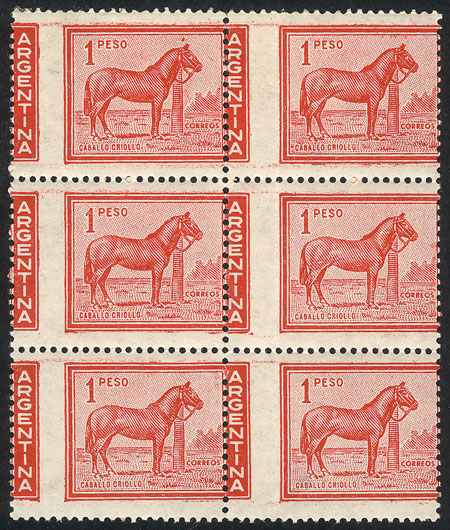 Lot 332 - Argentina general issues -  Guillermo Jalil - Philatino Auction # 2624 ARGENTINA: Spectacular auction with material from all periods, including many rarities!