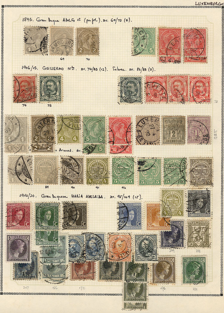 Lot 1788 - Luxembourg Lots and Collections - Guillermo Jalil - Philatino Auction # 2629 WORLDWIDE + ARGENTINA: General August auction Lot 1788 - Luxembourg Lots and Collections - Guillermo Jalil - Philatino Auction # 2629 WORLDWIDE + ARGENTINA: General August auction