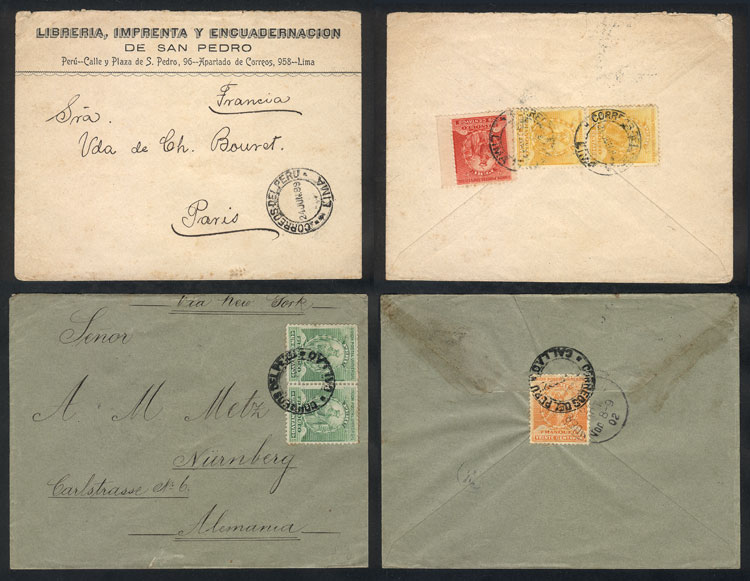 Lot 2050 - Peru postal history -  Guillermo Jalil - Philatino Auction # 2629 WORLDWIDE + ARGENTINA: General August auction