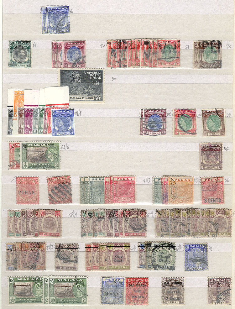 Lot 1796 - MALAYA + STATES Lots and Collections -  Guillermo Jalil - Philatino Auction # 2629 WORLDWIDE + ARGENTINA: General August auction