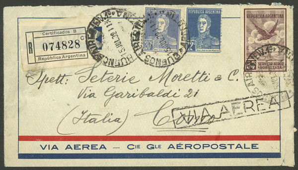 Lot 491 - Argentina postal history -  Guillermo Jalil - Philatino Auction # 2629 WORLDWIDE + ARGENTINA: General August auction