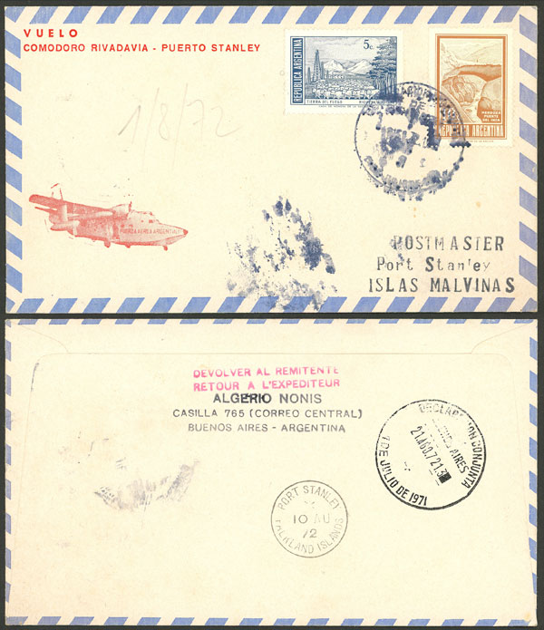 Lot 1825 - falkland islands/malvinas postal history -  Guillermo Jalil - Philatino Auction # 2629 WORLDWIDE + ARGENTINA: General August auction
