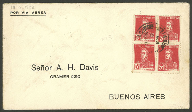 Lot 482 - Argentina postal history -  Guillermo Jalil - Philatino Auction # 2629 WORLDWIDE + ARGENTINA: General August auction