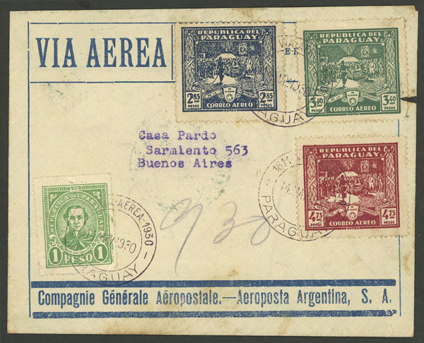 Lot 1958 - Paraguay postal history -  Guillermo Jalil - Philatino Auction # 2629 WORLDWIDE + ARGENTINA: General August auction