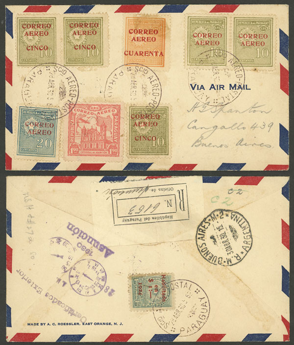 Lot 1957 - Paraguay postal history -  Guillermo Jalil - Philatino Auction # 2629 WORLDWIDE + ARGENTINA: General August auction