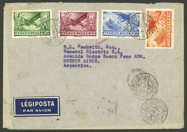 Lot 1604 - Hungary postal history -  Guillermo Jalil - Philatino Auction # 2629 WORLDWIDE + ARGENTINA: General August auction