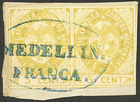 Lot 1077 - Colombia general issues -  Guillermo Jalil - Philatino Auction # 2629 WORLDWIDE + ARGENTINA: General August auction