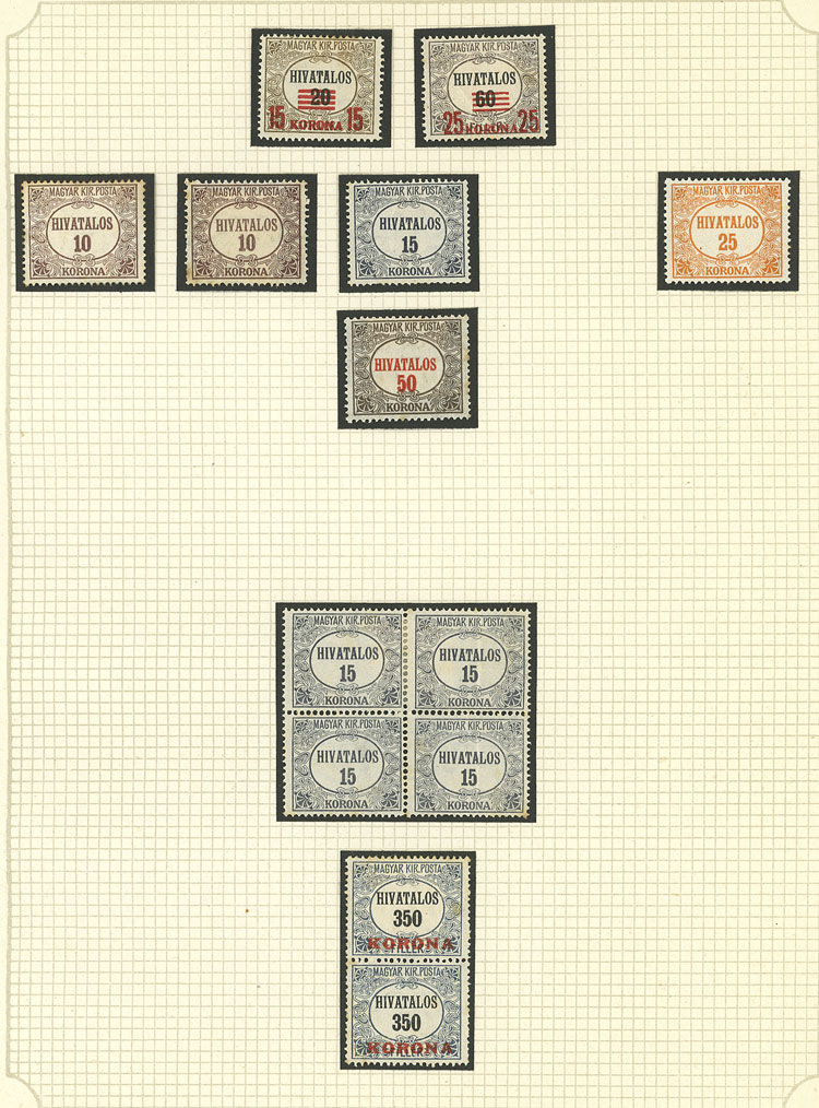 Lot 1609 - Hungary Lots and Collections -  Guillermo Jalil - Philatino Auction # 2629 WORLDWIDE + ARGENTINA: General August auction