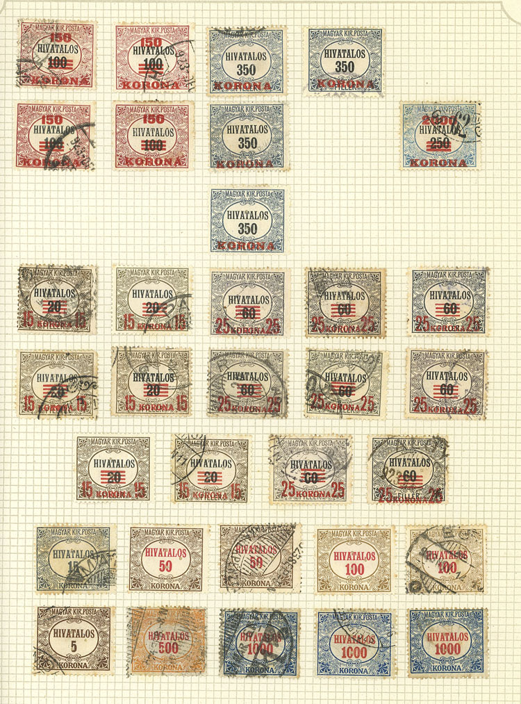 Lot 1609 - Hungary Lots and Collections -  Guillermo Jalil - Philatino Auction # 2629 WORLDWIDE + ARGENTINA: General August auction