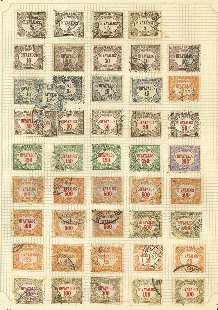Lot 1609 - Hungary Lots and Collections -  Guillermo Jalil - Philatino Auction # 2629 WORLDWIDE + ARGENTINA: General August auction