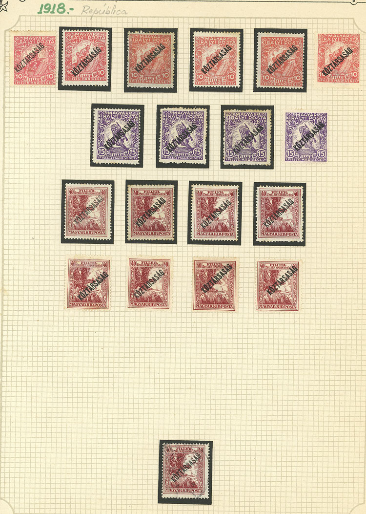 Lot 1609 - Hungary Lots and Collections -  Guillermo Jalil - Philatino Auction # 2629 WORLDWIDE + ARGENTINA: General August auction