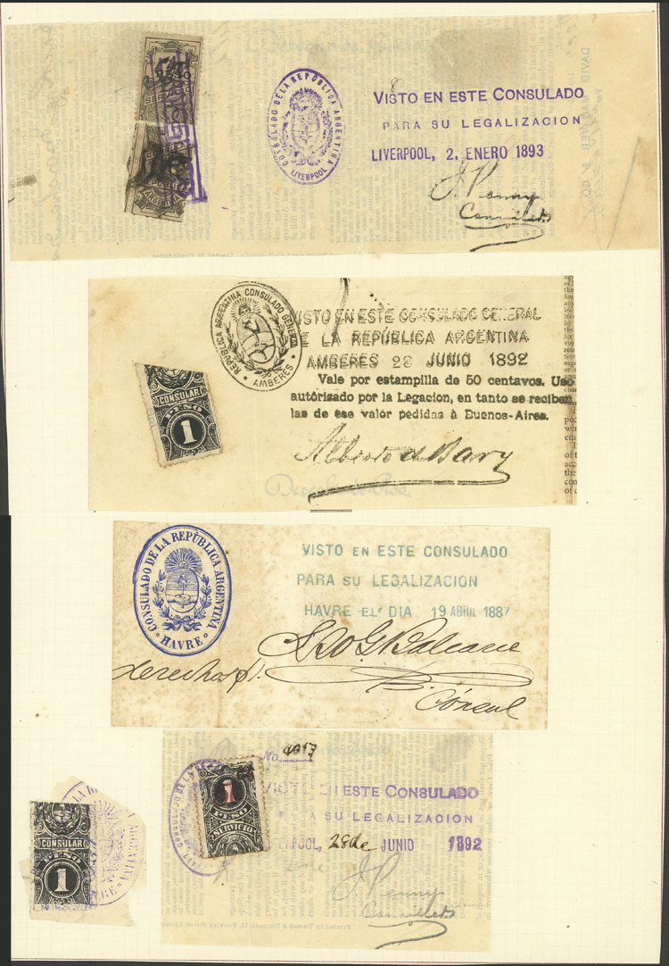 Lot 565 - Argentina revenue stamps - Guillermo Jalil - Philatino Auction # 2629 WORLDWIDE + ARGENTINA: General August auction Lot 565 - Argentina revenue stamps - Guillermo Jalil - Philatino Auction # 2629 WORLDWIDE + ARGENTINA: General August auction