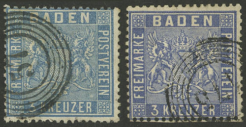Lot 44 - germany Baden -  Guillermo Jalil - Philatino Auction # 2629 WORLDWIDE + ARGENTINA: General August auction