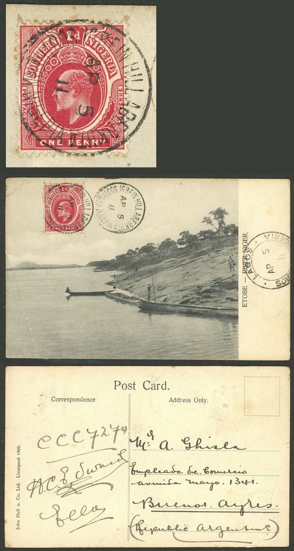 Lot 1904 - southern nigeria postal history -  Guillermo Jalil - Philatino Auction # 2629 WORLDWIDE + ARGENTINA: General August auction