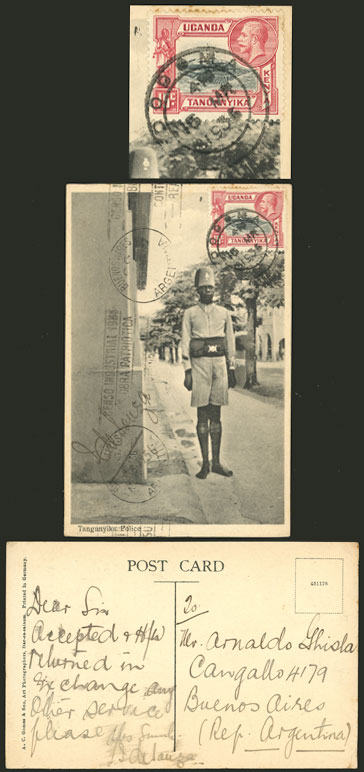 Lot 1759 - KENYA, UGANDA, TANGANYIKA postal history - Guillermo Jalil - Philatino Auction # 2629 WORLDWIDE + ARGENTINA: General August auction Lot 1759 - KENYA, UGANDA, TANGANYIKA postal history - Guillermo Jalil - Philatino Auction # 2629 WORLDWIDE + ARGENTINA: General August auction