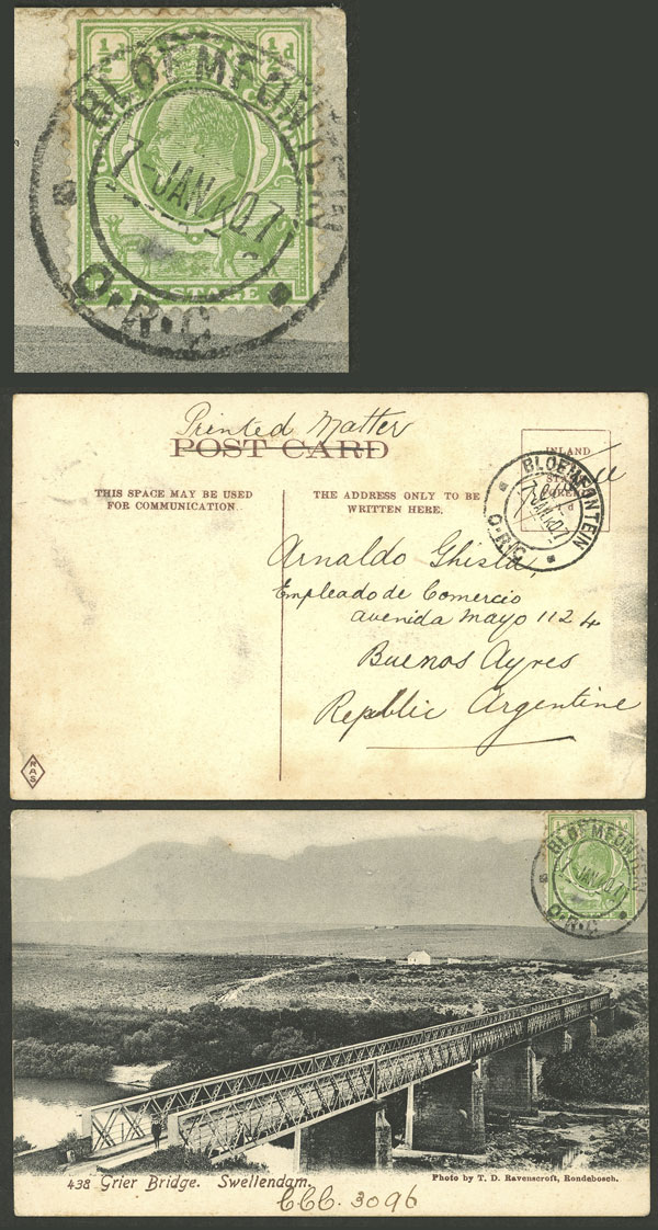 Lot 1920 - orange river colony postal history - Guillermo Jalil - Philatino Auction # 2629 WORLDWIDE + ARGENTINA: General August auction Lot 1920 - orange river colony postal history - Guillermo Jalil - Philatino Auction # 2629 WORLDWIDE + ARGENTINA: General August auction