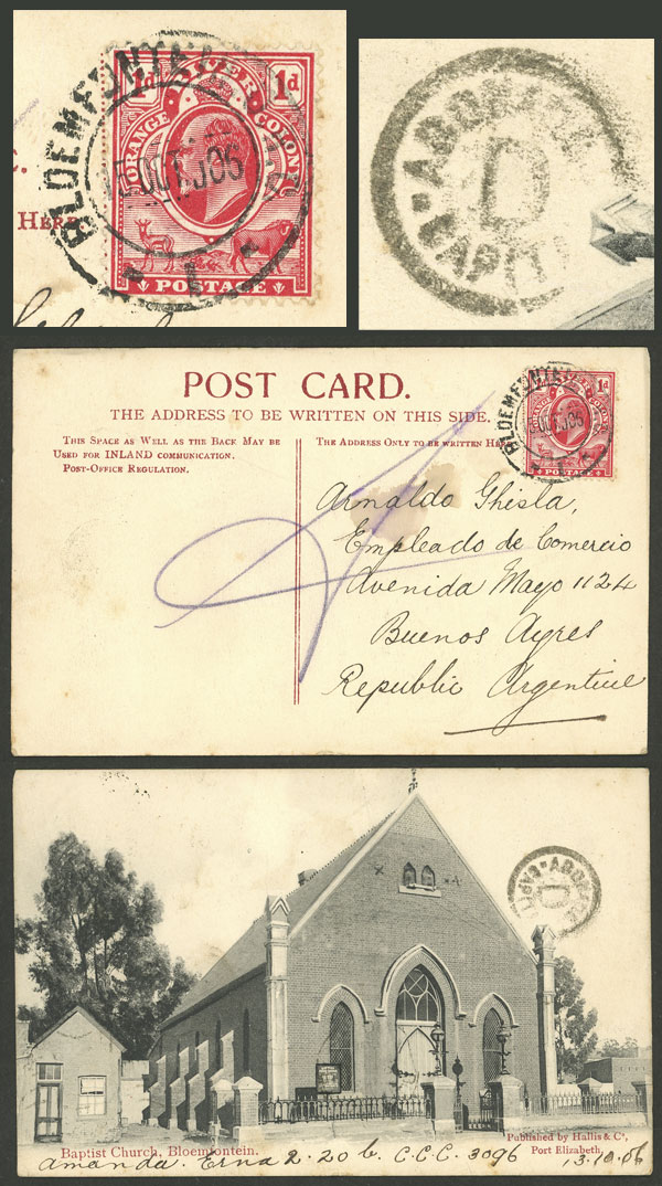 Lot 1919 - orange river colony postal history - Guillermo Jalil - Philatino Auction # 2629 WORLDWIDE + ARGENTINA: General August auction Lot 1919 - orange river colony postal history - Guillermo Jalil - Philatino Auction # 2629 WORLDWIDE + ARGENTINA: General August auction
