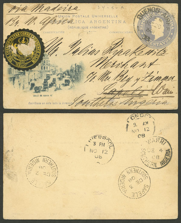 Lot 466 - Argentina postal history - Guillermo Jalil - Philatino Auction # 2629 WORLDWIDE + ARGENTINA: General August auction Lot 466 - Argentina postal history - Guillermo Jalil - Philatino Auction # 2629 WORLDWIDE + ARGENTINA: General August auction