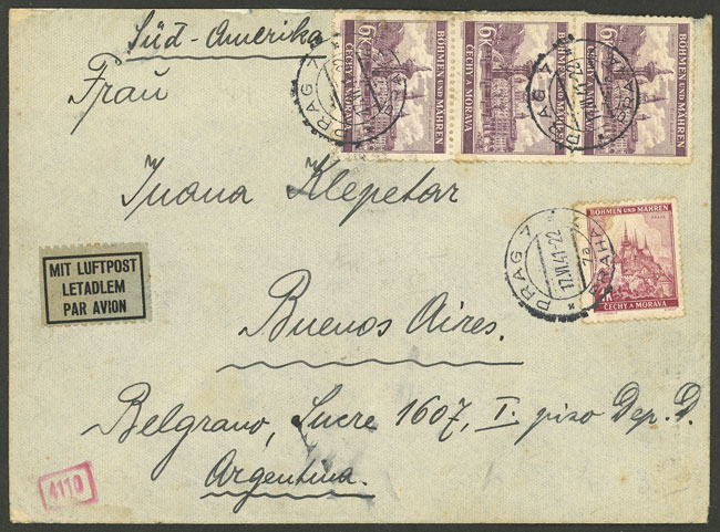 Lot 781 - bohemia and moravia postal history - Guillermo Jalil - Philatino Auction # 2629 WORLDWIDE + ARGENTINA: General August auction Lot 781 - bohemia and moravia postal history - Guillermo Jalil - Philatino Auction # 2629 WORLDWIDE + ARGENTINA: General August auction