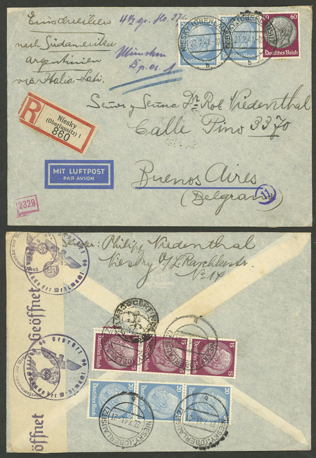 Lot 103 - germany postal history -  Guillermo Jalil - Philatino Auction # 2629 WORLDWIDE + ARGENTINA: General August auction