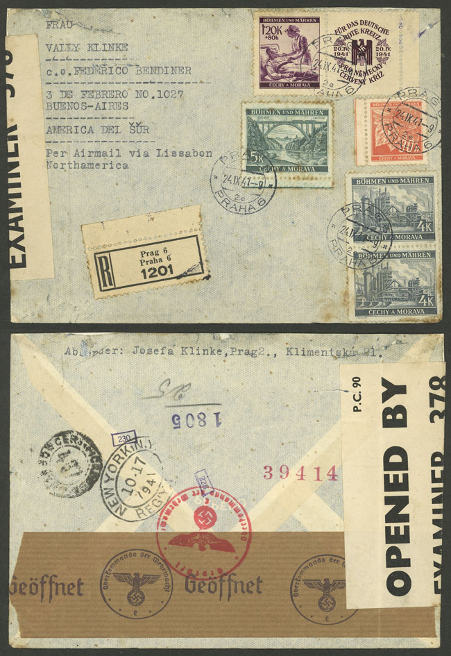 Lot 784 - bohemia and moravia postal history - Guillermo Jalil - Philatino Auction # 2629 WORLDWIDE + ARGENTINA: General August auction Lot 784 - bohemia and moravia postal history - Guillermo Jalil - Philatino Auction # 2629 WORLDWIDE + ARGENTINA: General August auction