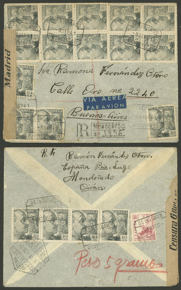 Lot 1332 - Spain postal history - Guillermo Jalil - Philatino Auction # 2629 WORLDWIDE + ARGENTINA: General August auction Lot 1332 - Spain postal history - Guillermo Jalil - Philatino Auction # 2629 WORLDWIDE + ARGENTINA: General August auction