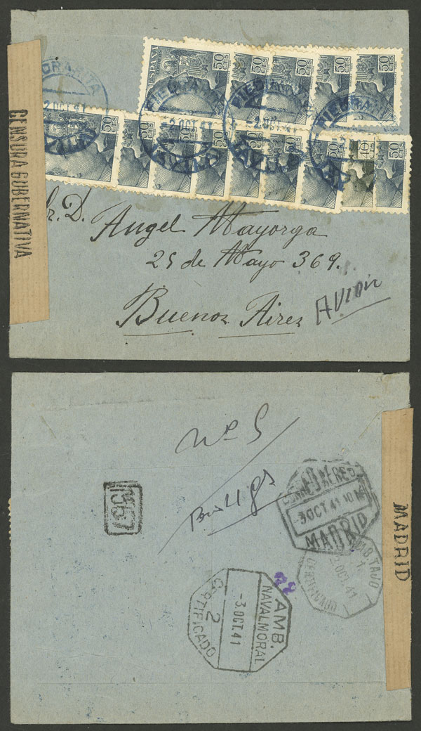 Lot 1333 - Spain postal history - Guillermo Jalil - Philatino Auction # 2629 WORLDWIDE + ARGENTINA: General August auction Lot 1333 - Spain postal history - Guillermo Jalil - Philatino Auction # 2629 WORLDWIDE + ARGENTINA: General August auction