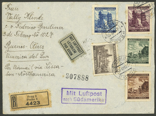 Lot 785 - bohemia and moravia postal history - Guillermo Jalil - Philatino Auction # 2629 WORLDWIDE + ARGENTINA: General August auction Lot 785 - bohemia and moravia postal history - Guillermo Jalil - Philatino Auction # 2629 WORLDWIDE + ARGENTINA: General August auction